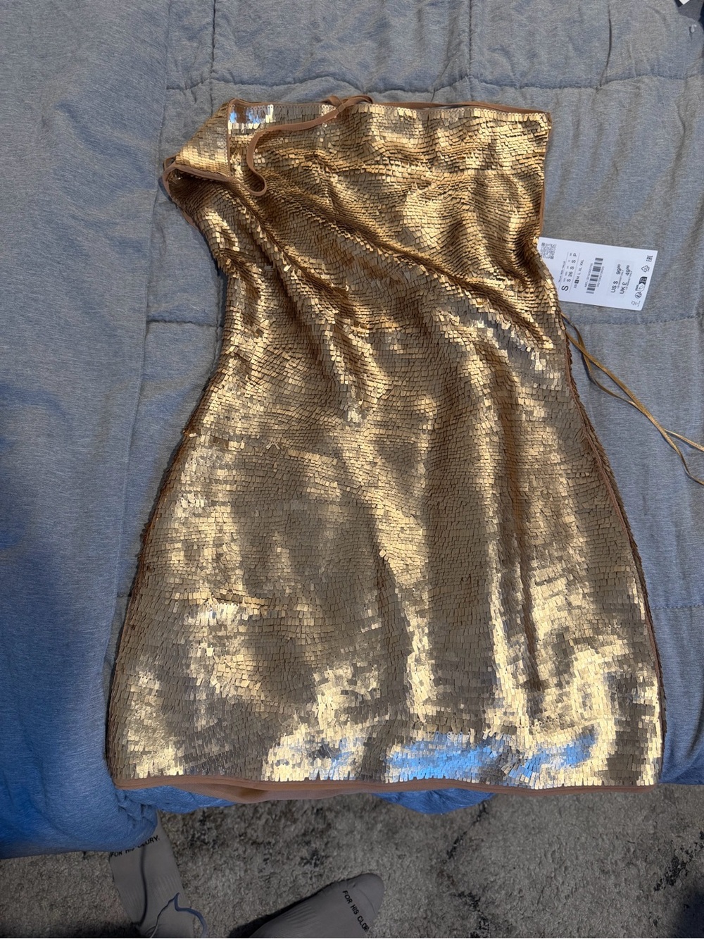 Zara Gold Sequin Mini Dress